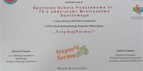 Certyfikat "Trzymaj Formę"