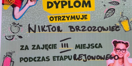 Powiększ grafikę: Dyplom Wiktora Brzozowca za udział w Olimpiadzie Zdrowia.