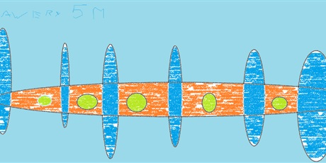 Powiększ grafikę: Praca ucznia wykonanana w MS Paint. Praca inspirowana kropką.