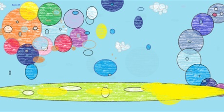 Powiększ grafikę: Praca ucznia wykonanana w MS Paint. Praca inspirowana kropką.