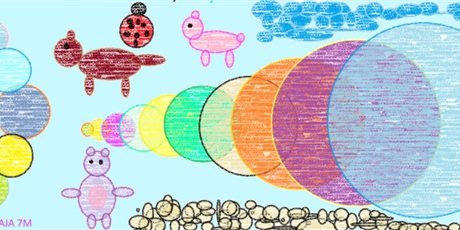 Powiększ grafikę: Praca ucznia wykonanana w MS Paint. Praca inspirowana kropką.