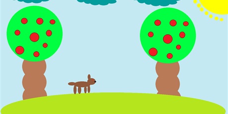Powiększ grafikę: Praca ucznia wykonanana w MS Paint. Praca inspirowana kropką.